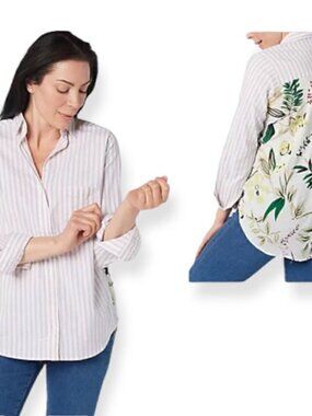 Tolani Collection Printed Back Shirt
